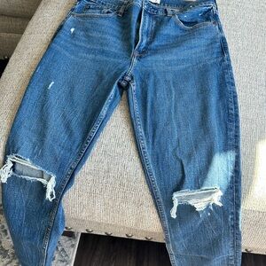 Abercrombie & Fitch Blue Distressed Boyfriend Jeans